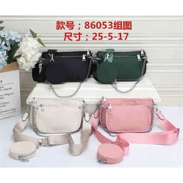 

2023 luxury bags three piece canvas chain small square trend messenger