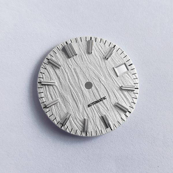 

navel bell button rings watch dial mod green birch tree texture grain sea water for skx007 abalone nh35 nh36 6r15 movement universal 230727, Silver