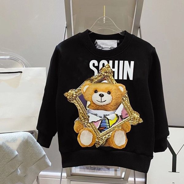 

kid hoodie baby designer sweatshirt girls boys sweatshirts toddler streetwear children casual clothing kids sweater hiphop pullover loose le, Black