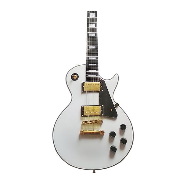 

lp custom classic glossy white electric guitar with rosewood fingerboard
