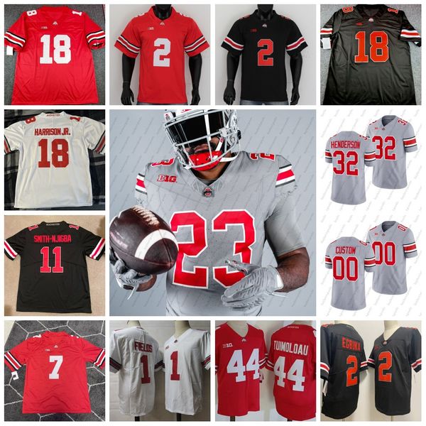 

2023 ohio state osu buckeyes football jersey ncaa college styles emeka egbuka j.t. tuimoloau sawyer treveyon henderson fleming eddie, Black