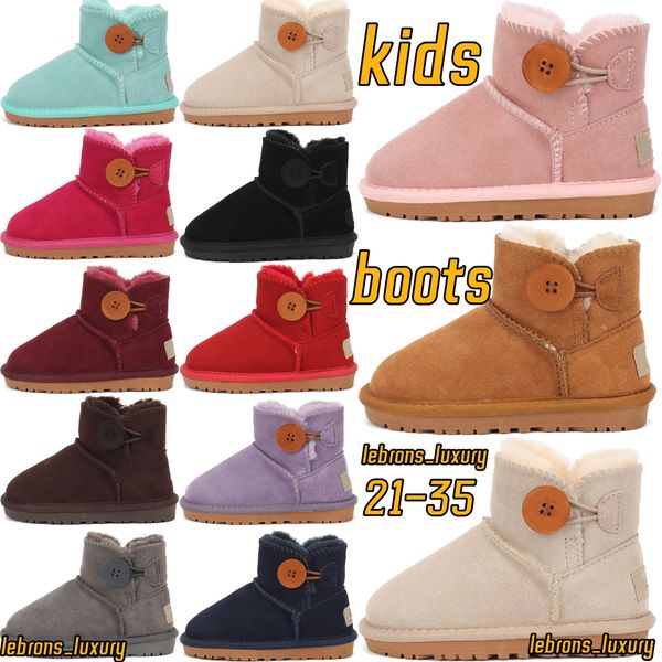 

designer kids shoes baby girl classic genuine leather snow boot baby kid toddlers australia boots with bows youth boys sneakers high heel so, Black