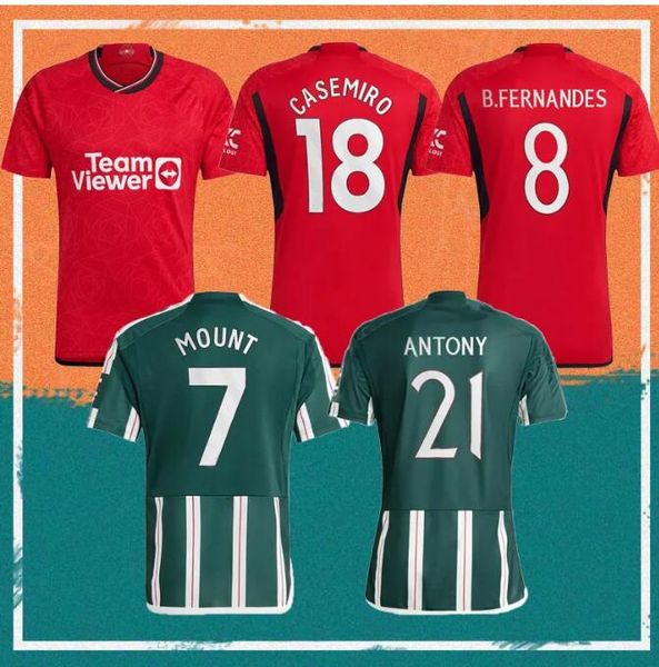 

23/24 man utd mount player version soccer jersey 2023 united rashford b.fernandes sancho antony shirt casemiro martial r.varane sancho footb, Black;yellow
