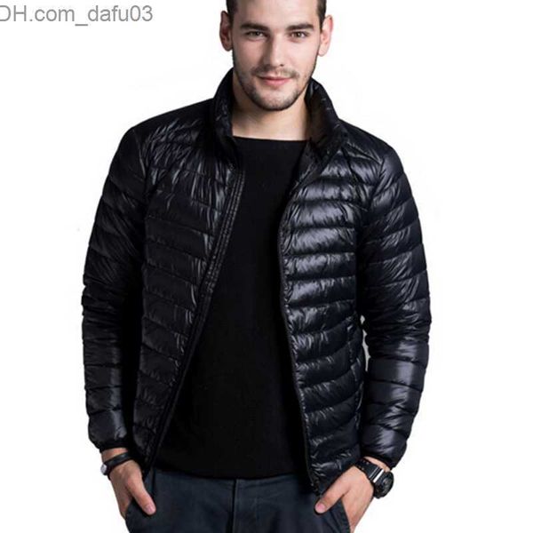 

men's down parkas men's down parkas down jacket men casual spring autumn winter stand collar fashion warm coat mens ultra light th, Black