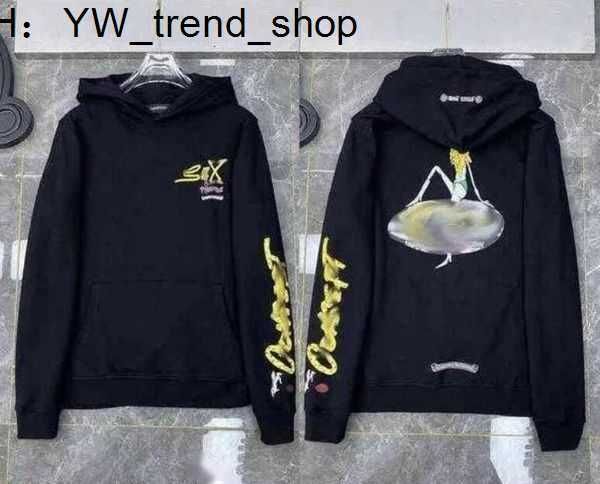 

2023mens hoodies designer chrome winter sweatshirts heart hoodie ch long sleeve zipper jacket loose coat hooded hoody men woman hip hop chro, Black