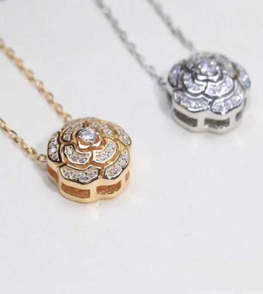 

elegant luxury fashion hollowed out camellia necklace women039s rose s925 sterling silver brand jewelry fairy exquisite party 21846209