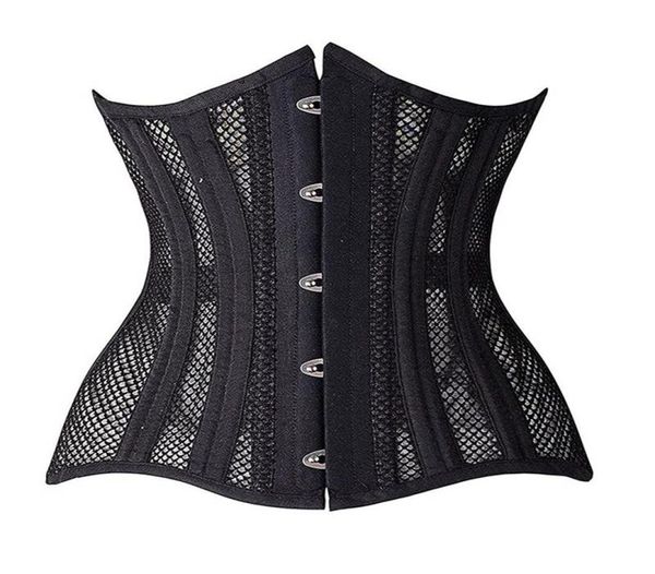 

bustiers corsets underbust corset women gothic curve shaper breathable slimming belt waist trainer white black5844554, Black;white