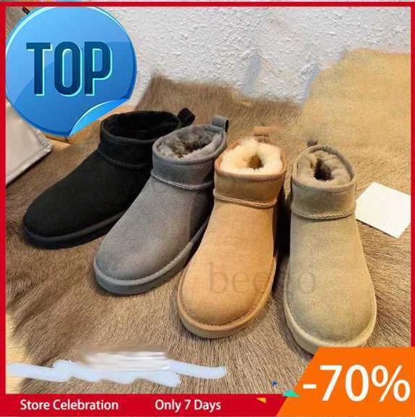

boots warm boots mini snow boot ankle bootss booties australian classic women 's winter full fur fluffy furry satin 2022 australia usa, Black