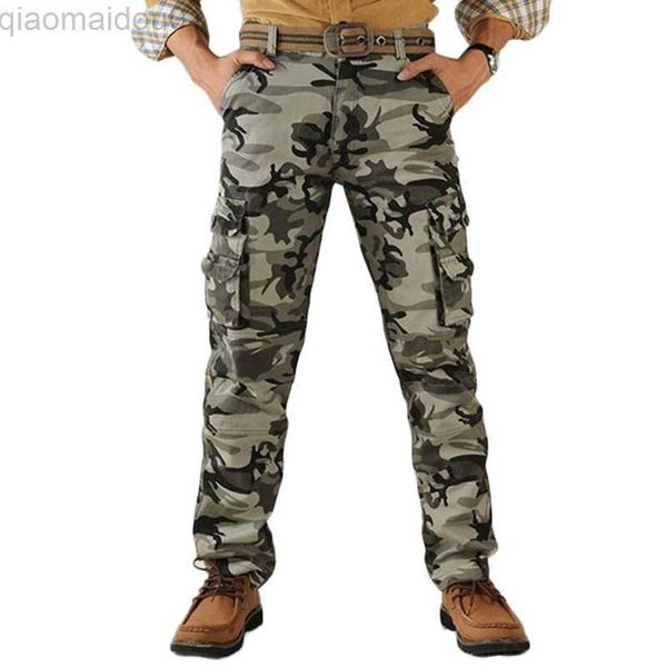 

men's pants 2023 trend men's cargo pants cotton camouflage jogger male military camouflage army fashion men's trousers pocket, Black
