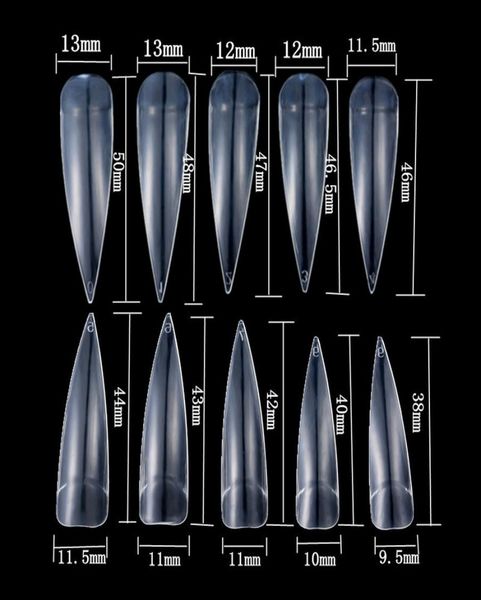 

500pcspack transparentwhitenatural long stiletto pointy artificial fake half cover false hand french nails tips art salon6289675, Red;gold