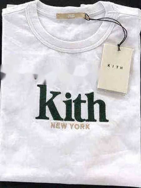

kith tshirt embroidery t-shirt oversize men women new york shirt summer tees letter printed streetwear ks4i, White;black