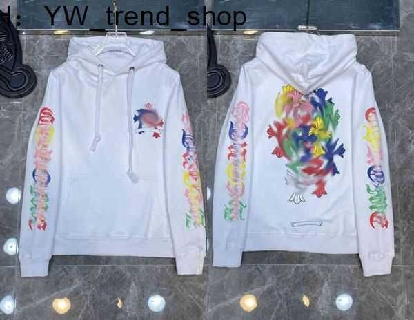 

2023mens hoodies designer chrome winter sweatshirts heart hoodie ch long sleeve zipper jacket loose coat hooded hoody men woman hip hop chro, Black