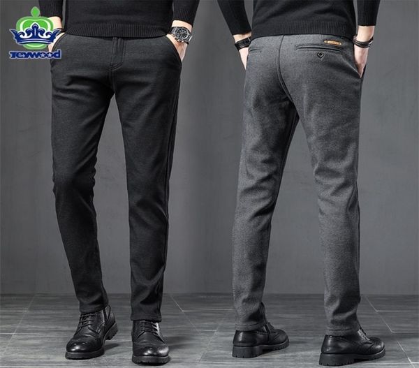 

spring autumn business dress pants men elastic waist frosted fabric casual trousers formal social suit pant costume homme 2202188334309, Black