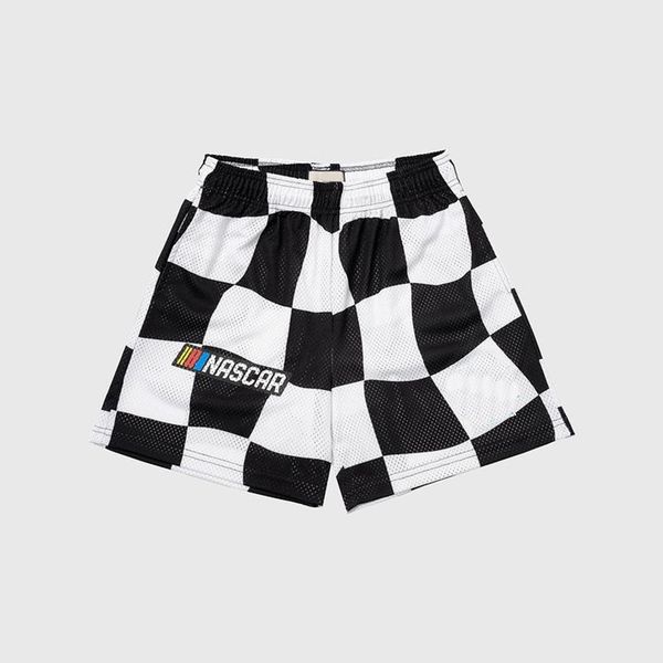

men shorts designer short mens mesh short plaid red tshorts mid waisted with pockets t short for sports beach swim drifting fast quick dryin, White;black