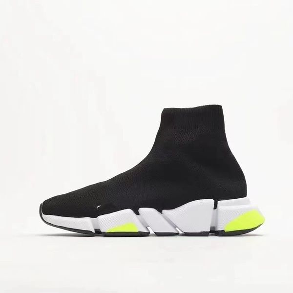 

designer socks casual shoes platform men woman shiny knit speed 2.0 1.0 trainer runner sneaker sock shoe master embossed sneakers speeds boo, Black