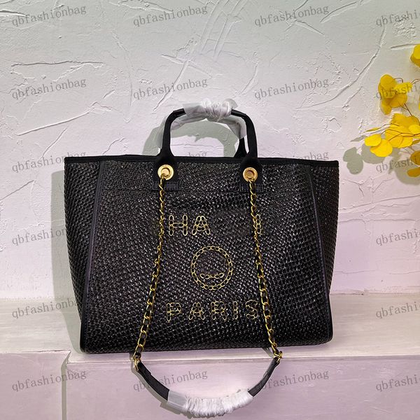 

womens designer shoulder bag beach bag super large shopping bag classic straw handle handbag crossbody bag chain woven buckle travel bag cas