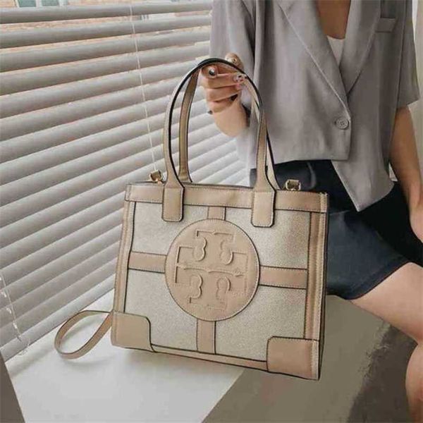 

2023 luxury bags trend canvas with leather color matching shopping song
