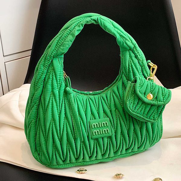 

2 set women's half moon bag purses and handbags luxury designer female handle bags quilted nylon tote cute lady underarm bag