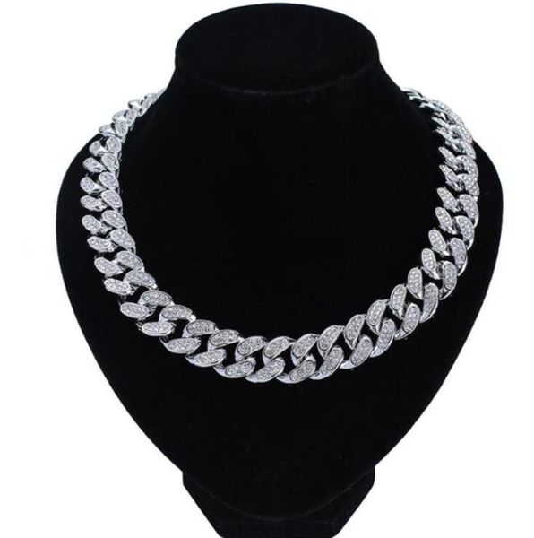 

chains 8 inch30 inch men039s 20mm charm strong heavy iced out zircon miami cuban link chain necklace choker bling hip hop jewe2192307, Silver