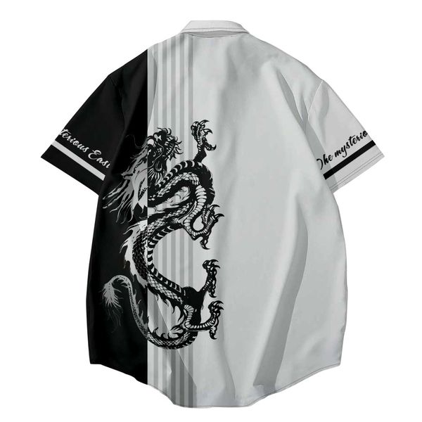 

mens designer clothing shirts men mens new style summershort sleeve shirt personality men casual beach stand collar digital printing cotton, White;black