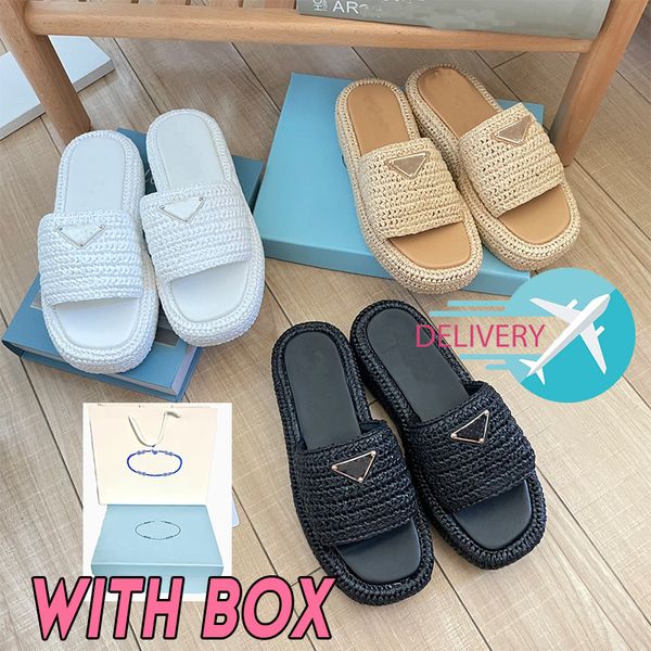 

2023 with box designer luxury sandals women's slip on gold buckle slip on black brown pool women's casual sandals sliders platform