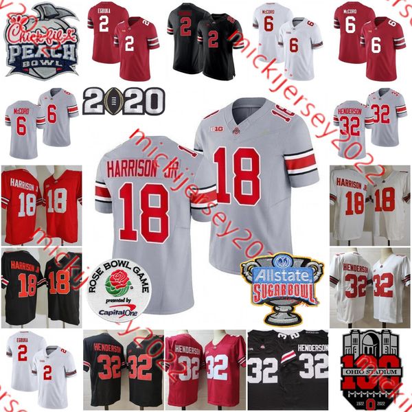 

marvin harrison jr. emeka egbuka ohio state football jersey mens stitched red white treveyon henderson kyle mccord ohio state buckeyes jerse, Black