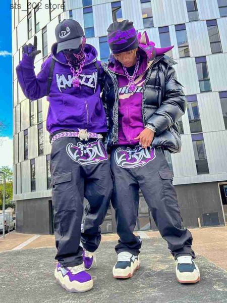 

men's pants y2k cargo pants harajuku hip hop multiple pockets baggy black pants men women new rock hip hop gothic wide trousers streetw