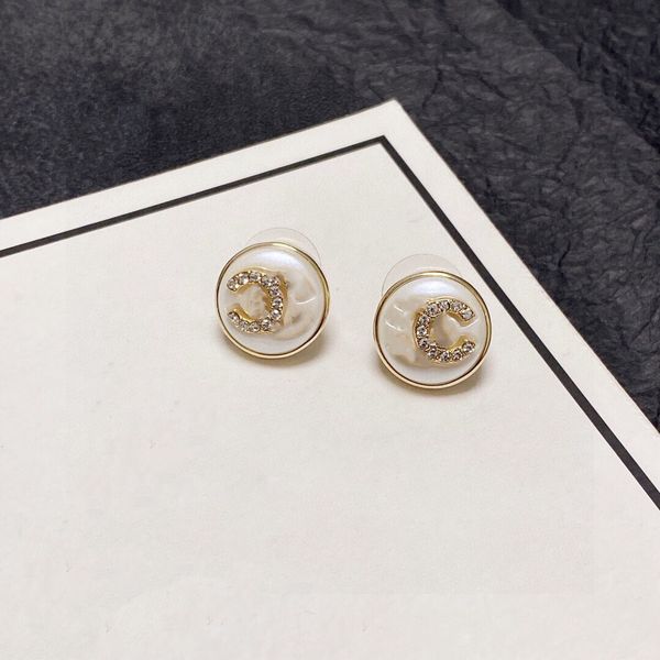 

stud c earring designer luxury jewelry women earing classics c logo hoop pearl earrings fashion ccity woman 435656, Golden;silver