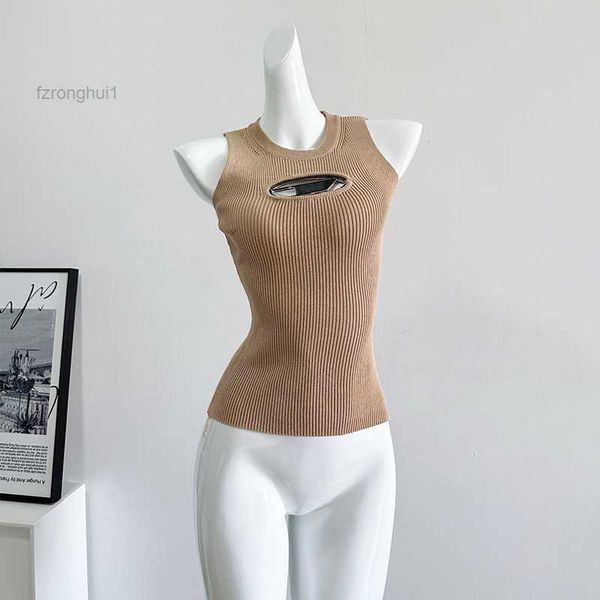

women's tanks & camis cropped knit tank designer diesel t-shirt hollow out tee womens knits women sleeveless yoga summer tees vests 1, White