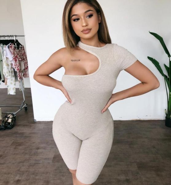 

women jumpsuits shoulder short sleeve strapless slim soft high elastic pit fabric ladies rompers fashion summer autumn onesie8548468, Black;white