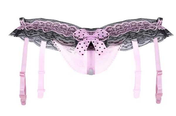 

women039s panties women seethrough pearl crotchless erotic gstring floral lace low rise ruffle bowknot lingerie thongs with g6379424, Black;pink