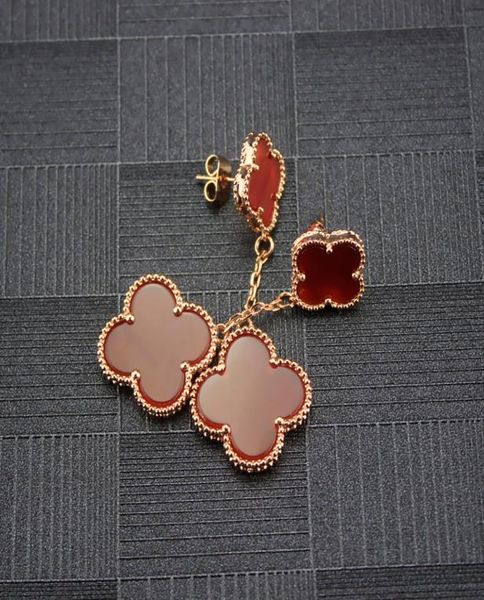 

tassel earring women fourleaf studs woman party rose golden drop earrings6850515