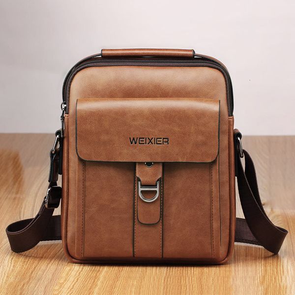 

evening bags men bags shoulder crossbody leather messenger bag male bolsas business tote handbag black 230727