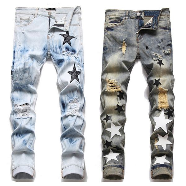 

jeans for man mens fashion designer denim pant jeans stack men jeans jeans designer jeans popular hip hop style distressed straight regular, Blue