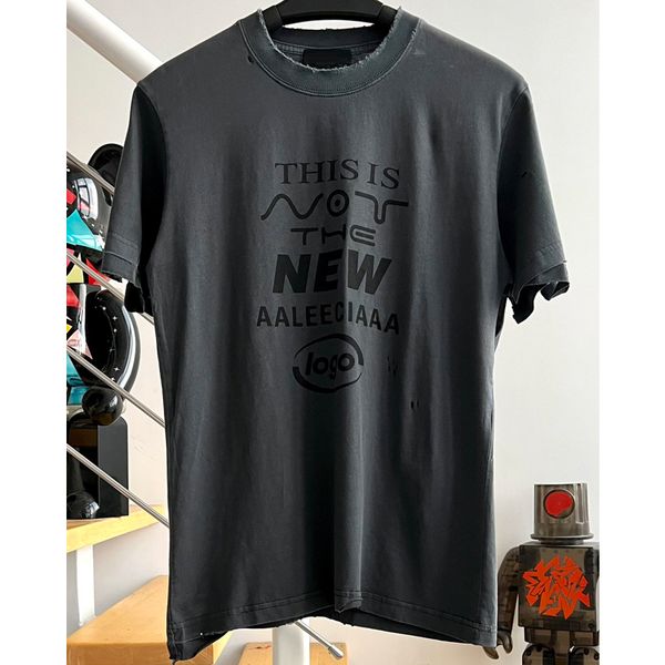 

7.28 fashion dark grey women's & tees hole letter print 100% cotton t-shirt, White