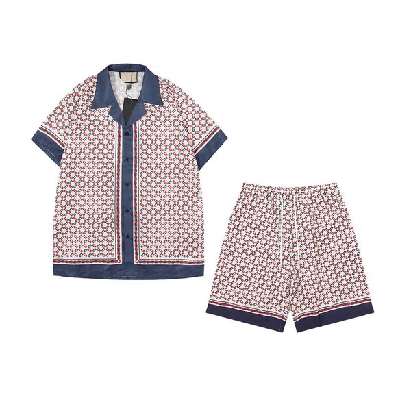 

luxury designer shirts mens fashion geometric print bowling shirt hawaii floral casual shirts men slim fit short sleeve variety asian size, Gray