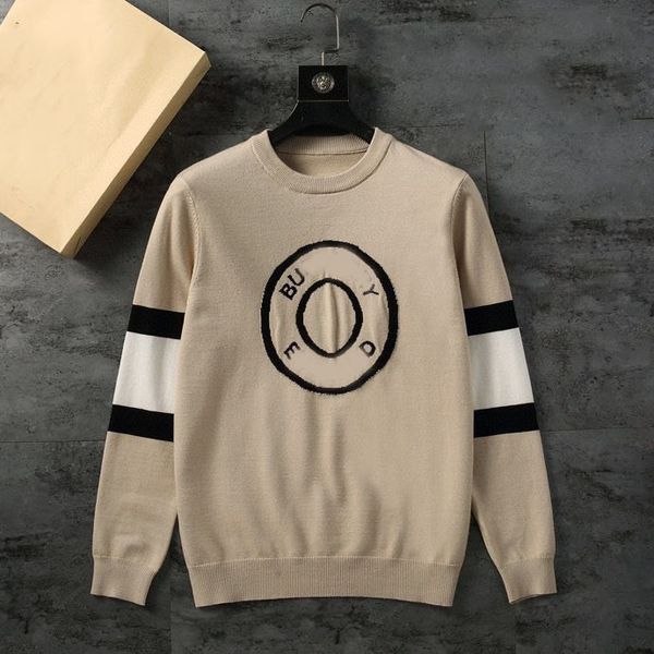 

23ss mens sweaters autumn fashion v-neck streetwear pullover sweatshirts long sleeved t-shirt women crew neck letter print sweaters size -3, White;black