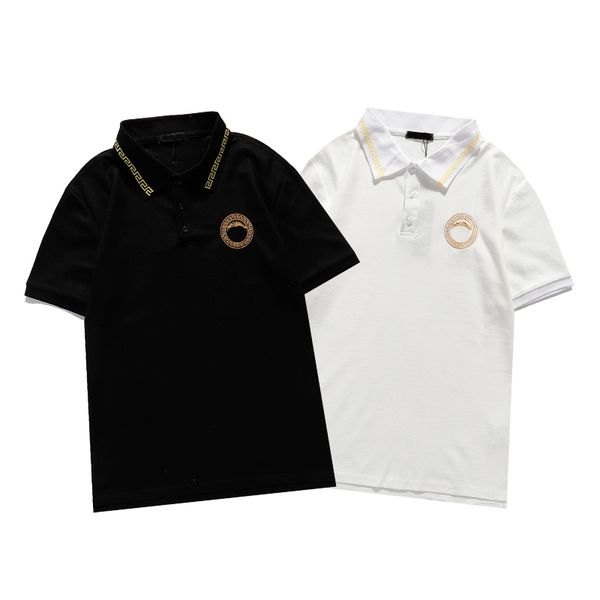 

luxury mens t shirts summer designer men fansi t shirt fashion trend women pure cotton breathable short sleeved lapel size m-xxxl, White;black