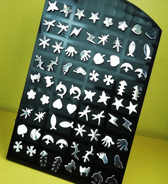 

216pcs 316l fine stainless steel women mens stud party earrings whole jewelry lots a0583077349, Golden;silver