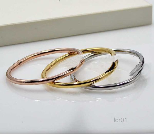 

brand designer love couple bangles bracelets stainless steel open nail bracelet cuff bangle gifts birthday present for her women men jewelry, Black