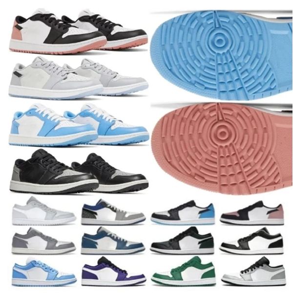 

eur36-46 jumpman 1 1s low golf basketball shoes rust pink noble green chicago wolf grey black crocodile men women sneaker