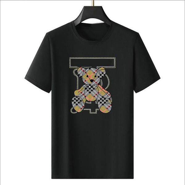 

italy designer t shirt mans womans cotton fabric designer tees printed fashion casual luxury brand version embroidery wholesale price 10%##0, White;black
