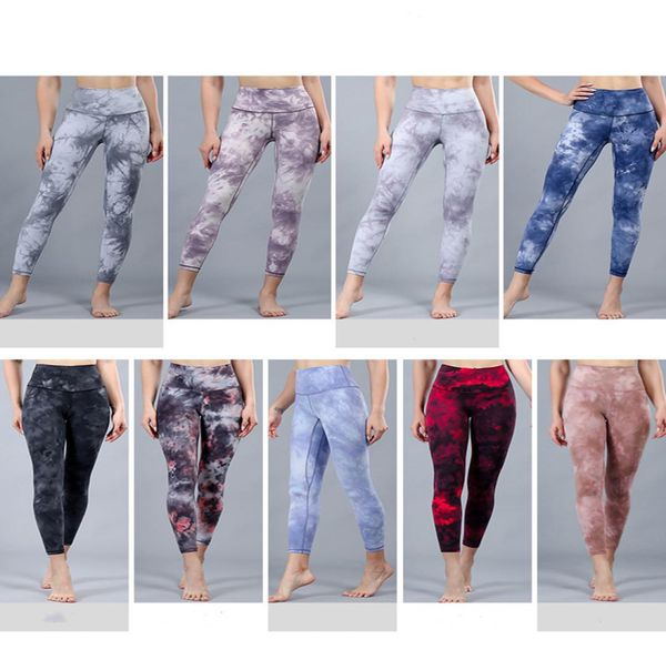 

womens leggings yoga tracksuits fitness sports running seamless tie dye waist stretch legging1161696, Black