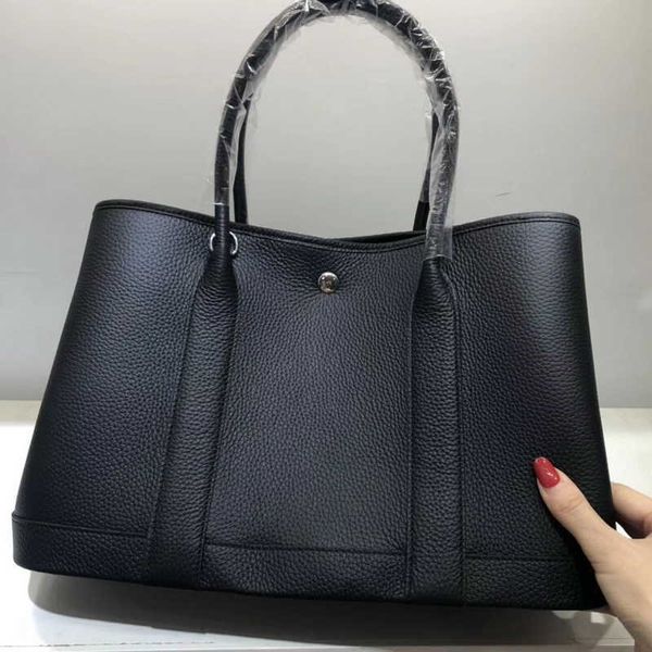

classic garden party tote bag h home layer lychee grain cowhide leather shoulder strap 25 30 36cm garden bag portable messenger ladyqtmk