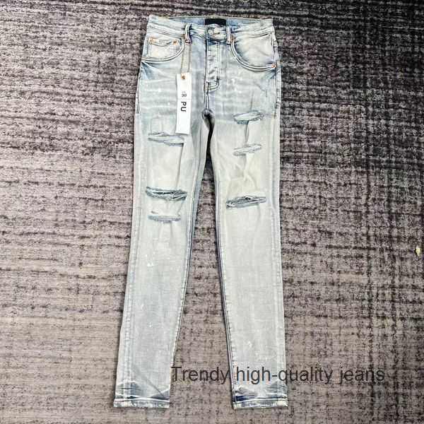 

man jeans designer purple skinny ripped biker slim straight pants stack fashion mens trend brand vintage pant us 13, Blue