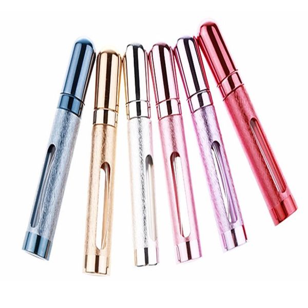 

12ml aluminum refillable bottle atomizer perfume bottles open window style spray bottle with retail box