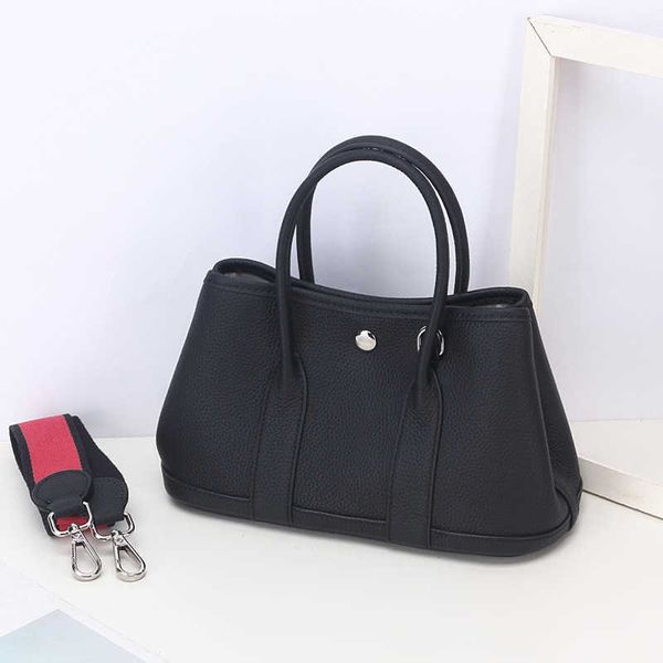 

classic garden party tote bag edition cowhide new garden bag leather fashion large capacity tote wide shoulder strap commuter handbag9x92