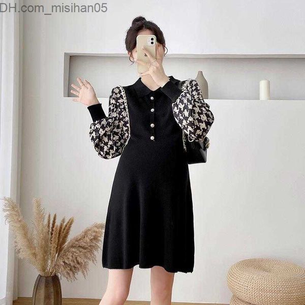 

maternity dresses dresses 2021 pregnant/feeding fall/winter new style knitted ing temperament plus size breastfeeding pregnant women dress v, White