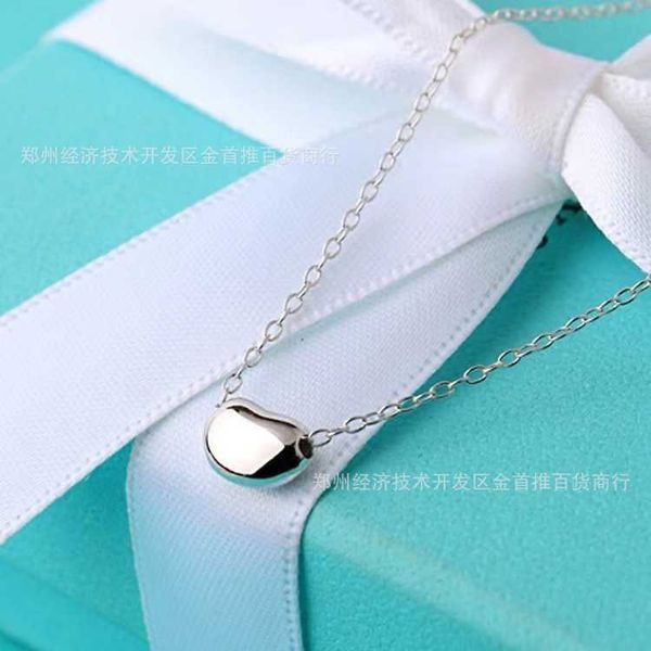 

fashion tiffay bean necklace 925 silver acacia pendant simple gold