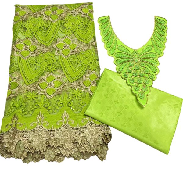 

nigerian women evening gown 5 yards 2023 african bazin lace fabric with stones exquisite tulle embroidery with collar ladies occasion party, Black;white